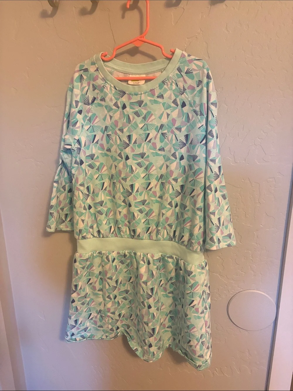 Crazy 8 Girls Mint Green Geometric Print Dress
